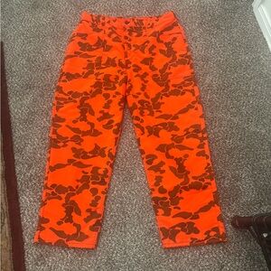 Vintage Men’s RANGER Neon Orange Camo Hunting Pants Size XL